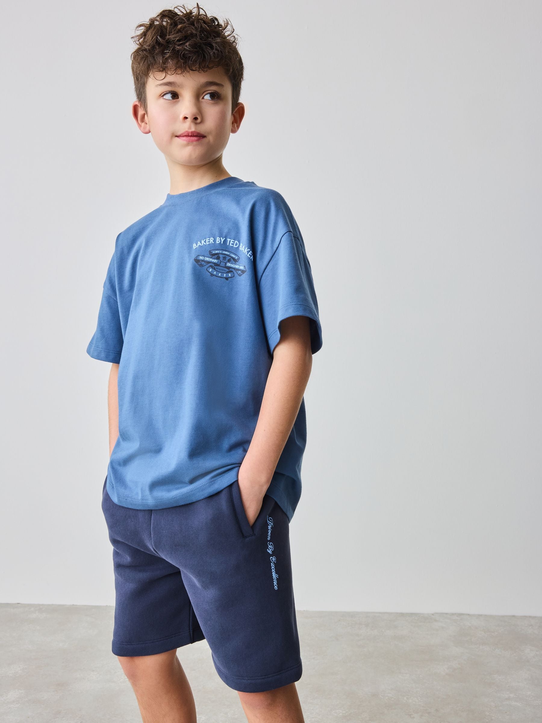 Dsiney Kidz - Baker by Ted Baker Oversized Blue T-Shirt and Shorts Set image 1