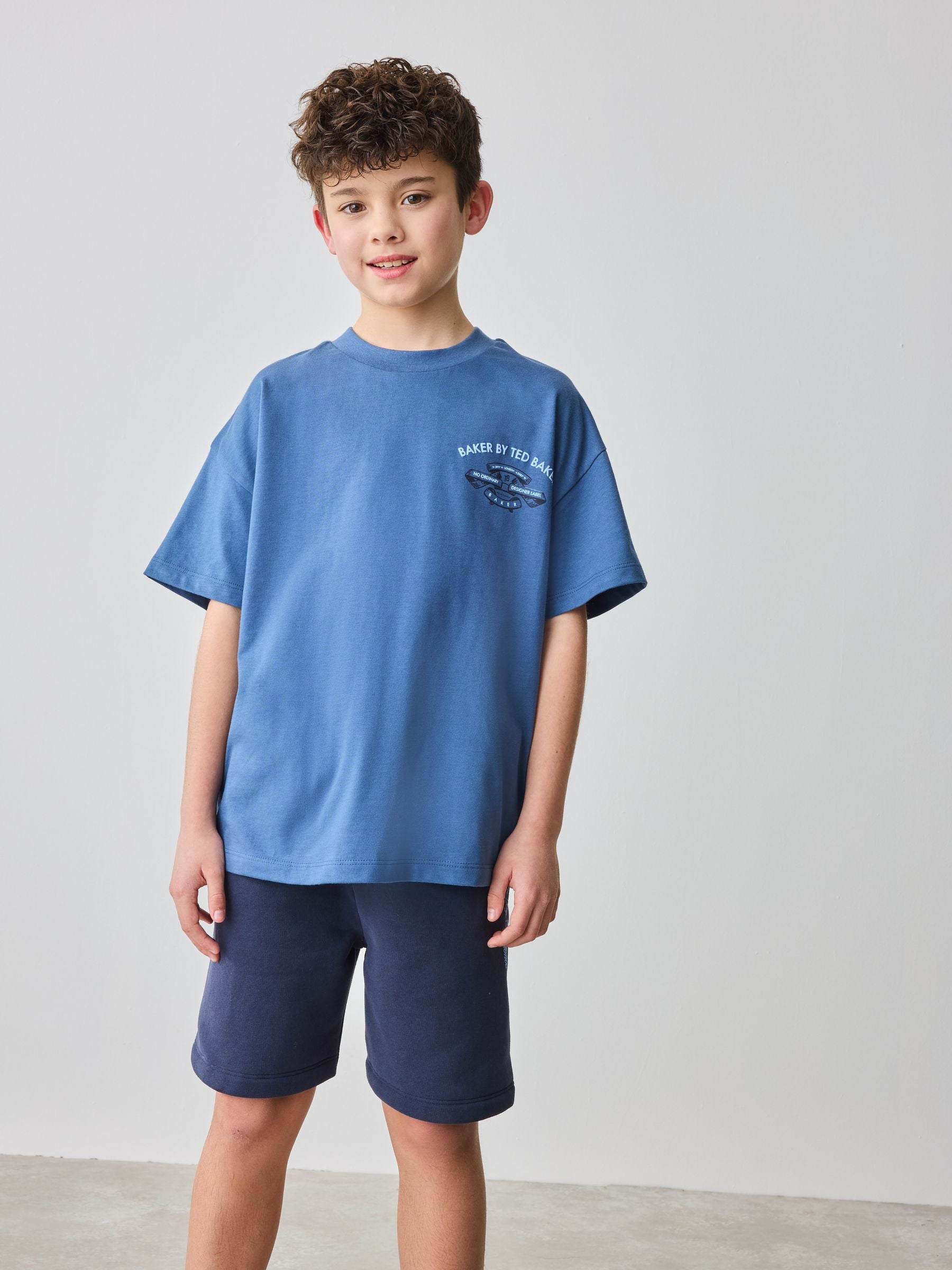 Dsiney Kidz - Baker by Ted Baker Oversized Blue T-Shirt and Shorts Set image 2