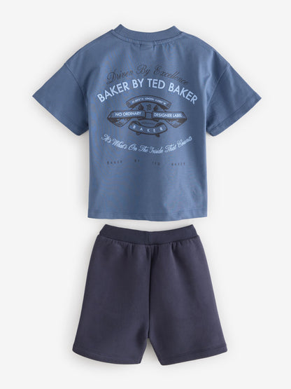 Dsiney Kidz - Baker by Ted Baker Oversized Blue T-Shirt and Shorts Set image 8