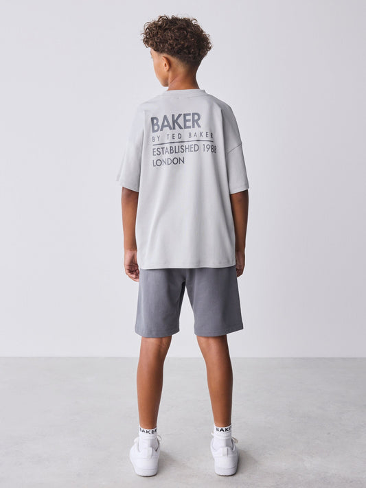Baker by Ted Baker Oversized Tonal Graphic T-Shirt and Shorts Set image 2
