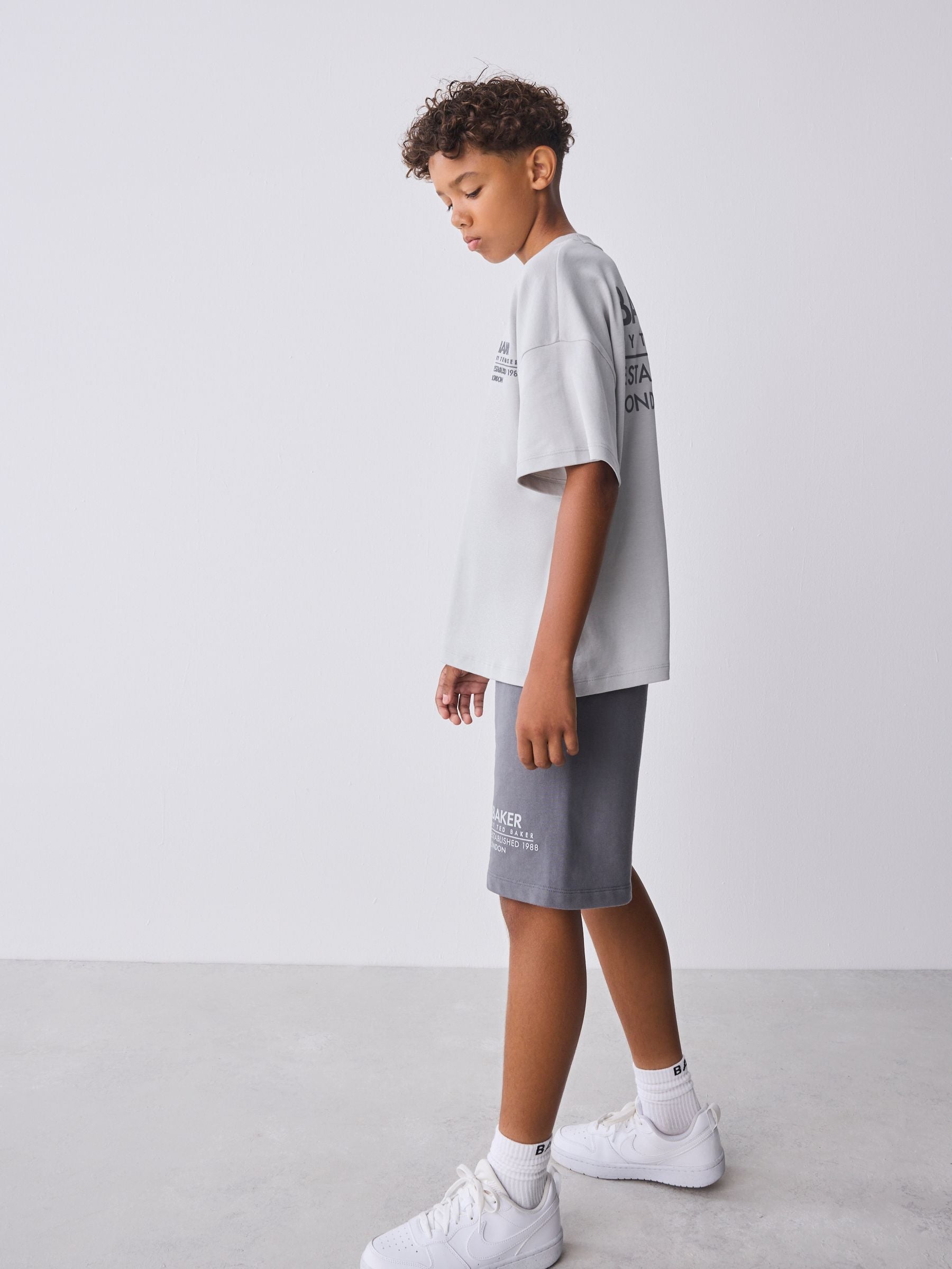 Baker by Ted Baker Oversized Tonal Graphic T-Shirt and Shorts Set image 4
