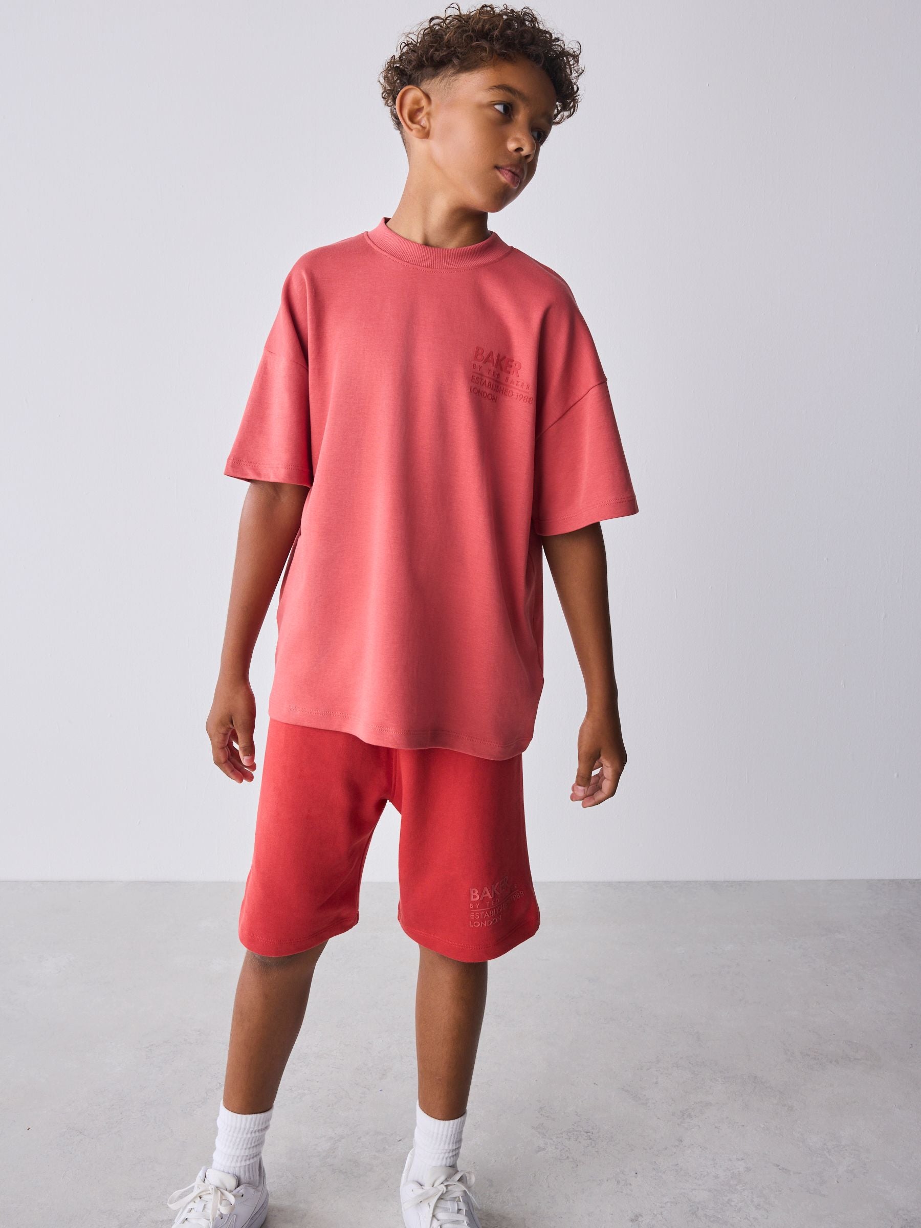 Baker by Ted Baker Oversized Tonal Graphic T-Shirt and Shorts Set image 1