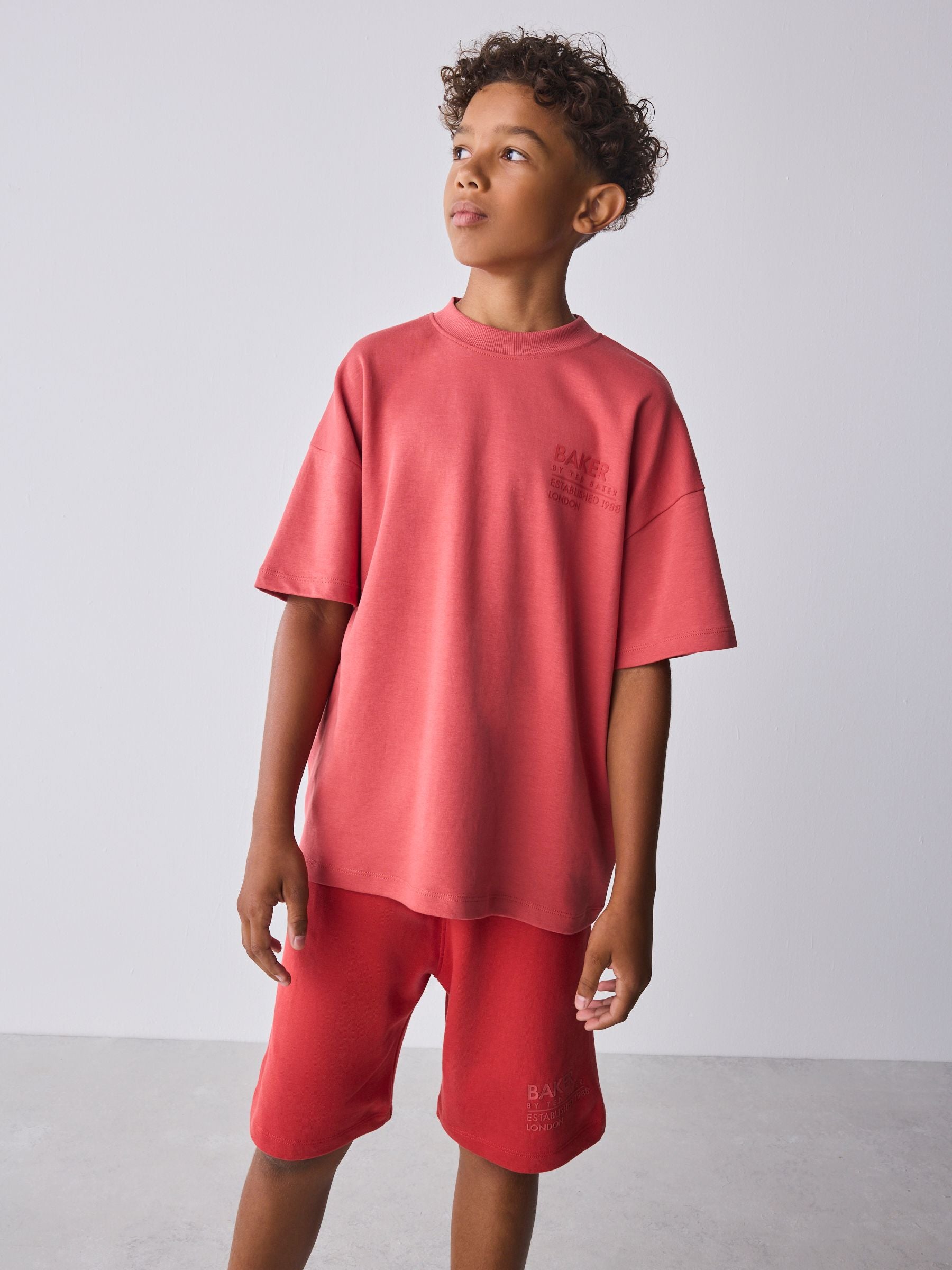 Baker by Ted Baker Oversized Tonal Graphic T-Shirt and Shorts Set image 2