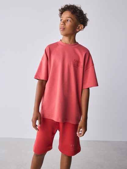 Baker by Ted Baker Oversized Tonal Graphic T-Shirt and Shorts Set image 2