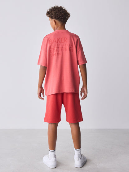 Baker by Ted Baker Oversized Tonal Graphic T-Shirt and Shorts Set image 4