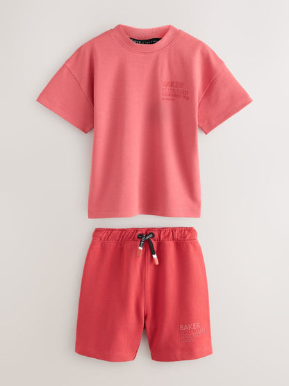 Baker by Ted Baker Oversized Tonal Graphic T-Shirt and Shorts Set image 9