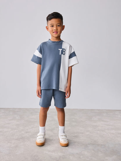 Baker by Ted Baker Colourblock Varsity T-Shirt and Shorts Set image 1