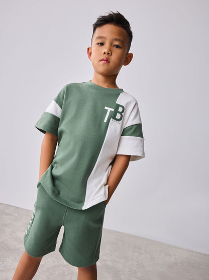 Dsiney Kidz - Baker by Ted Baker Colourblock Varsity T-Shirt and Shorts Set image 1
