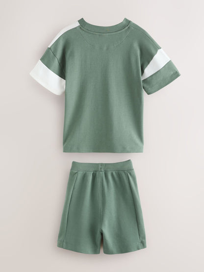 Dsiney Kidz - Baker by Ted Baker Colourblock Varsity T-Shirt and Shorts Set image 8