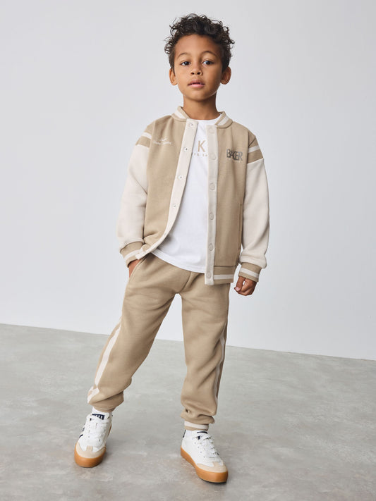 Baker by Ted Baker Stone Varsity Jacket T-Shirt and Joggers 3 Piece Set image 1