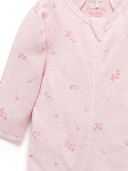 Purebaby Pink Zip 100% Cotton Sleepsuit & Headband Set image 4