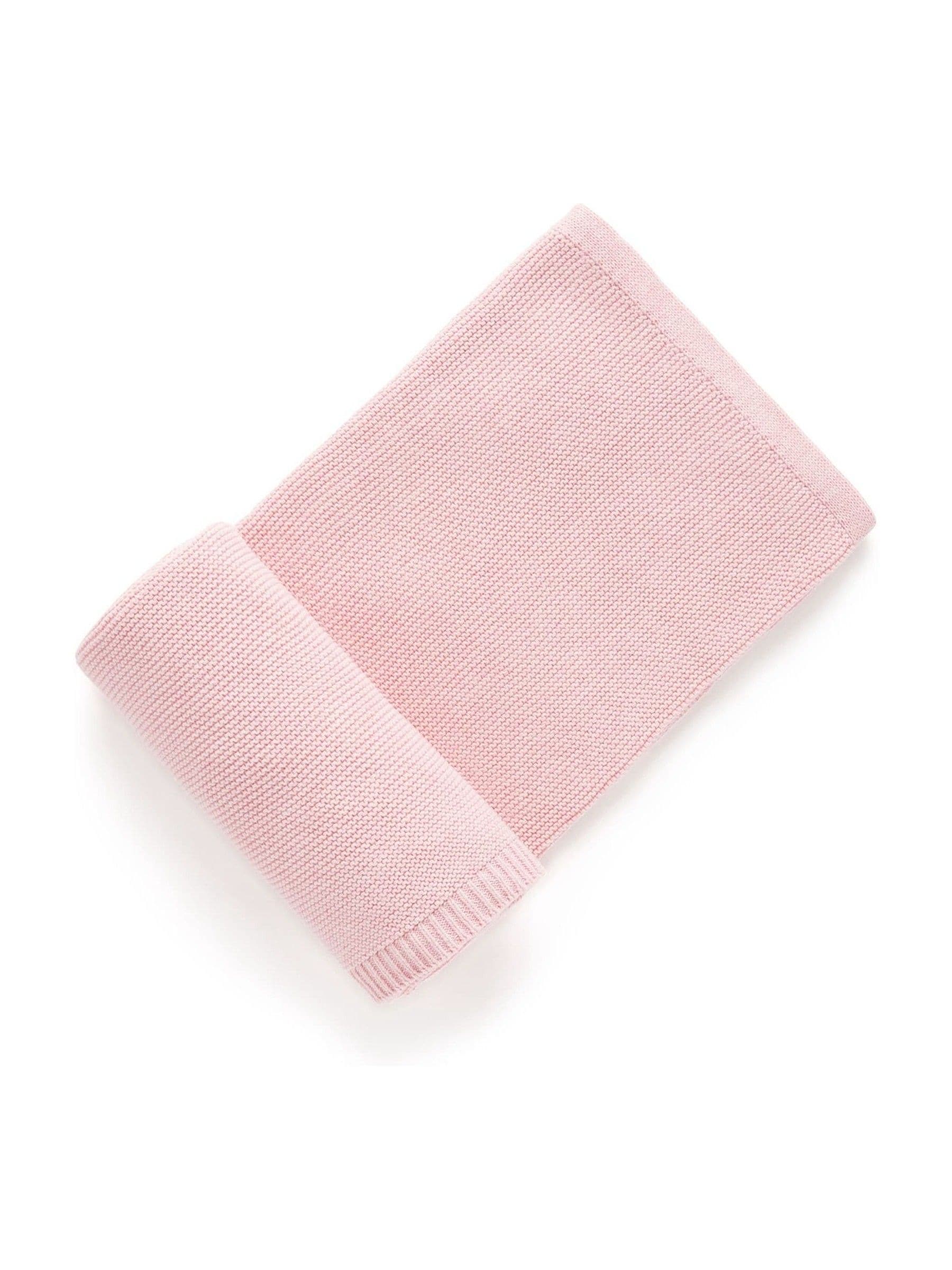 Purebaby Pink Textured Knit 100% Cotton Blanket image 1