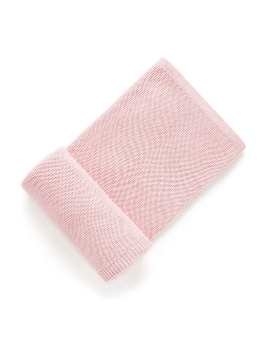 Purebaby Pink Textured Knit 100% Cotton Blanket image 1