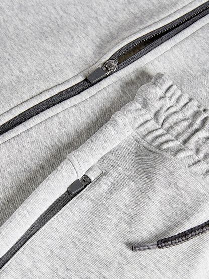 Grey Marl Tech Sportswear Hoodie and Joggers Set