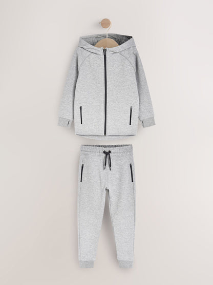 Grey Marl Tech Sportswear Hoodie and Joggers Set
