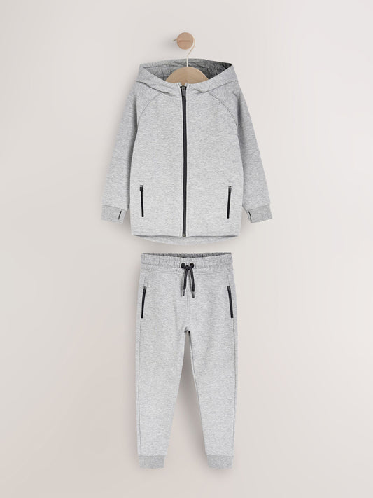 Grey Marl Tech Sportswear Hoodie and Joggers Set