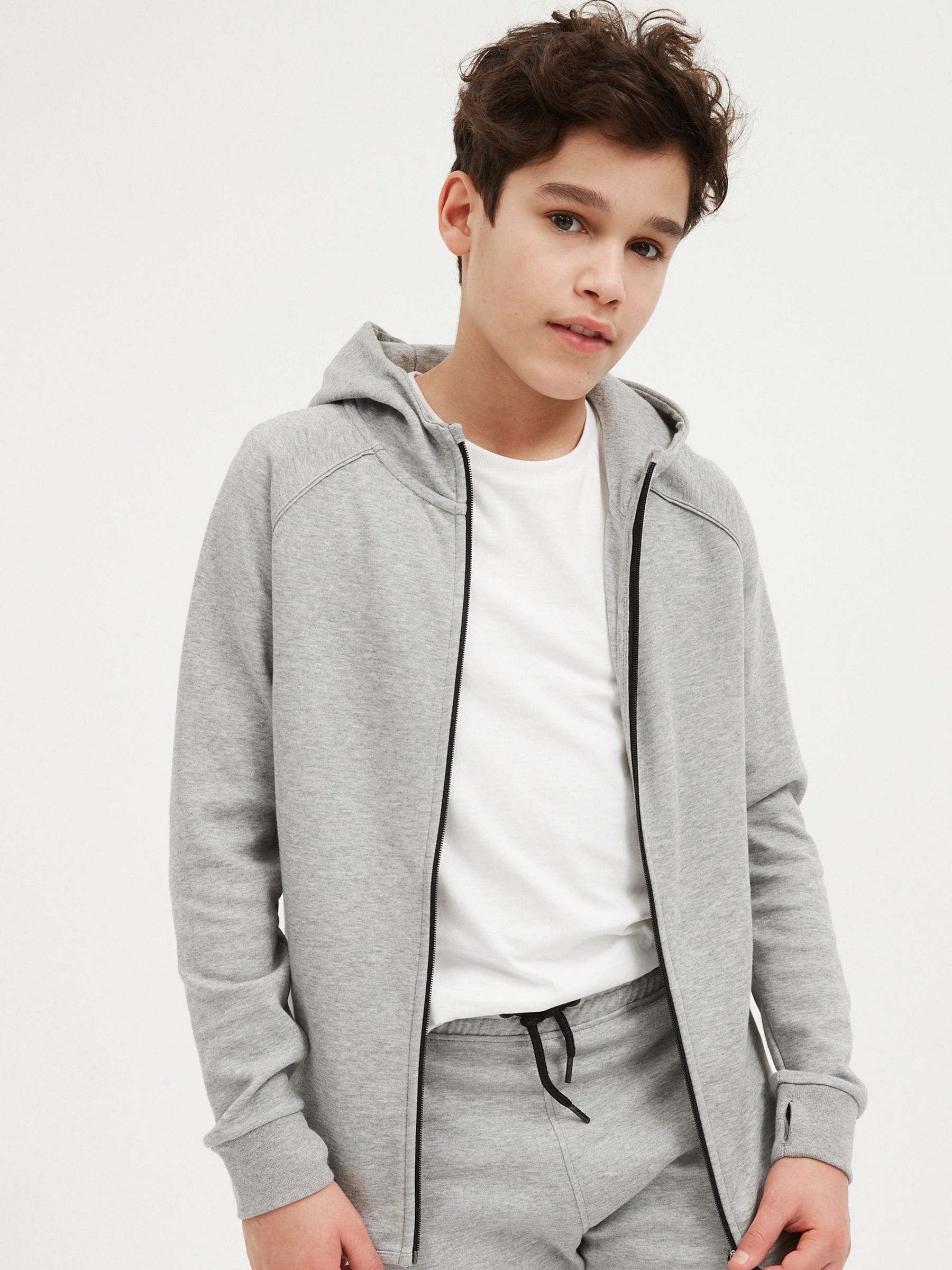Dsiney Kidz - Grey Marl Tech Sportswear Zip Through Hoodie (3-16yrs) image 1