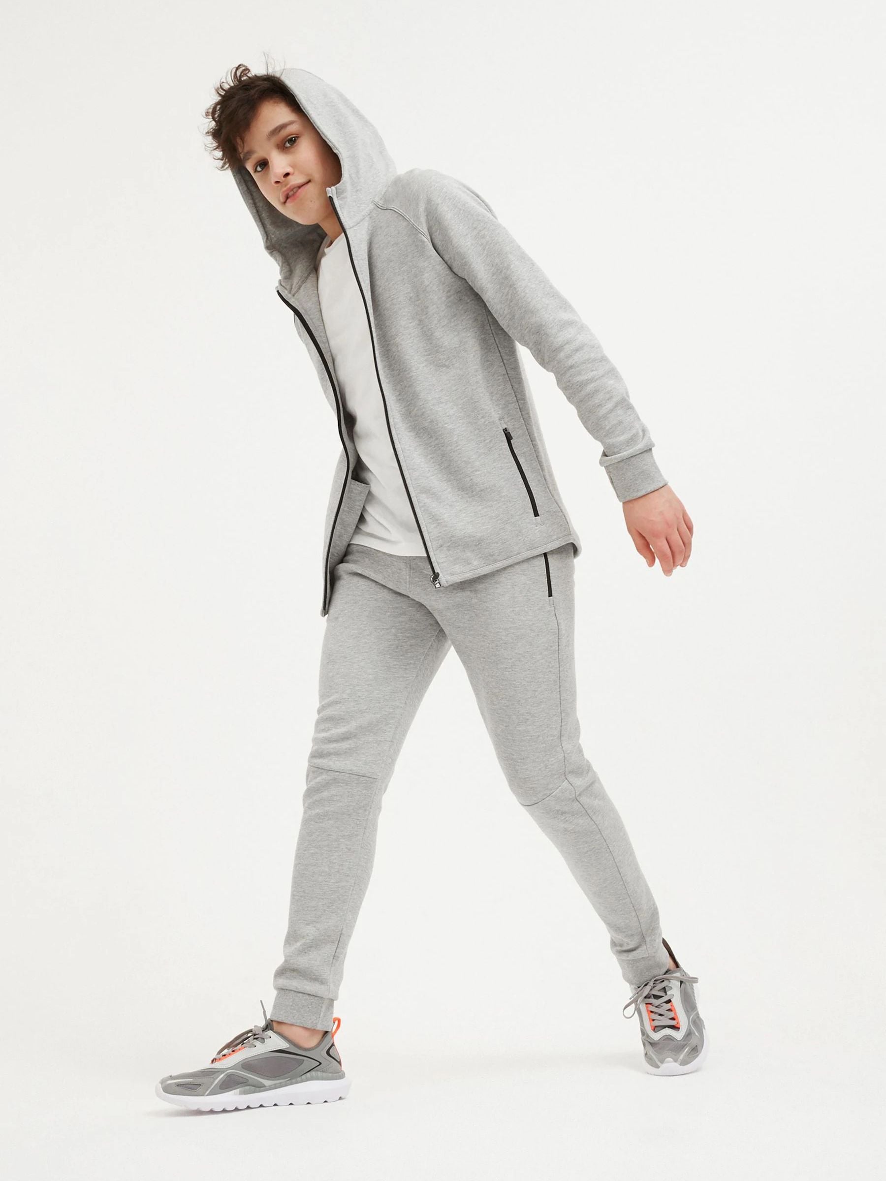 Dsiney Kidz - Grey Marl Tech Sportswear Zip Through Hoodie (3-16yrs) image 2