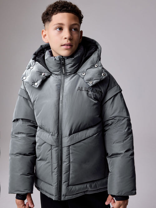 smALLSAINTS Charcoal Grey Logo Padded Coat - image 1