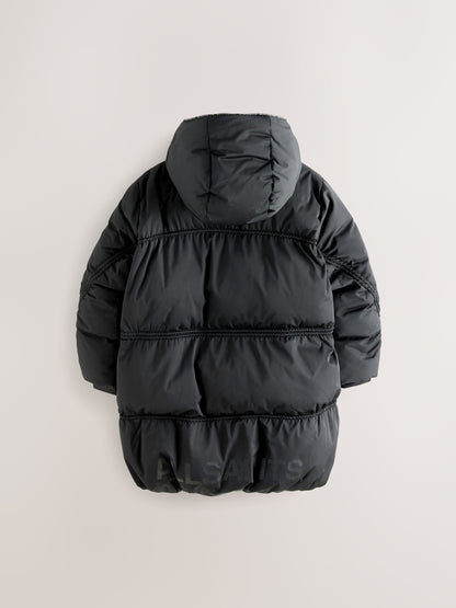 smALLSAINTS Black Ruched Longline Padded Coat - image 11