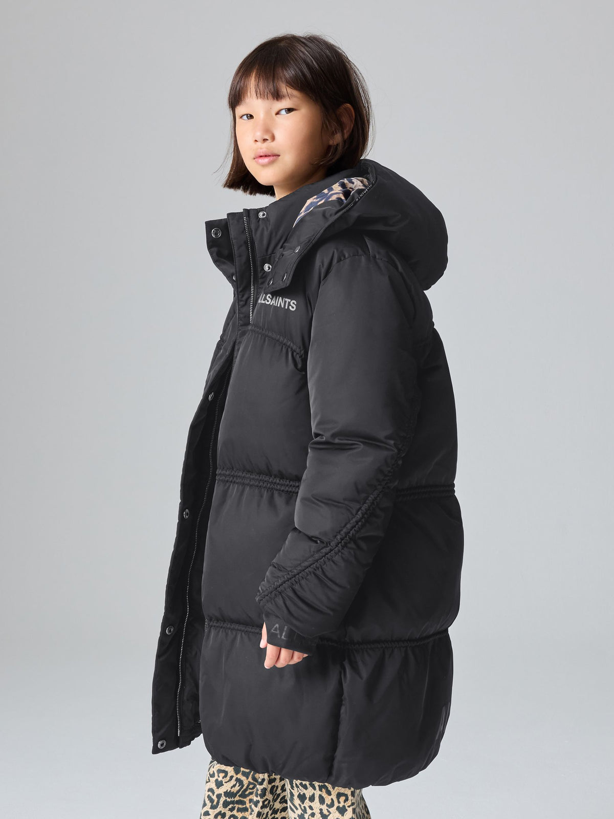 smALLSAINTS Black Ruched Longline Padded Coat - image 2