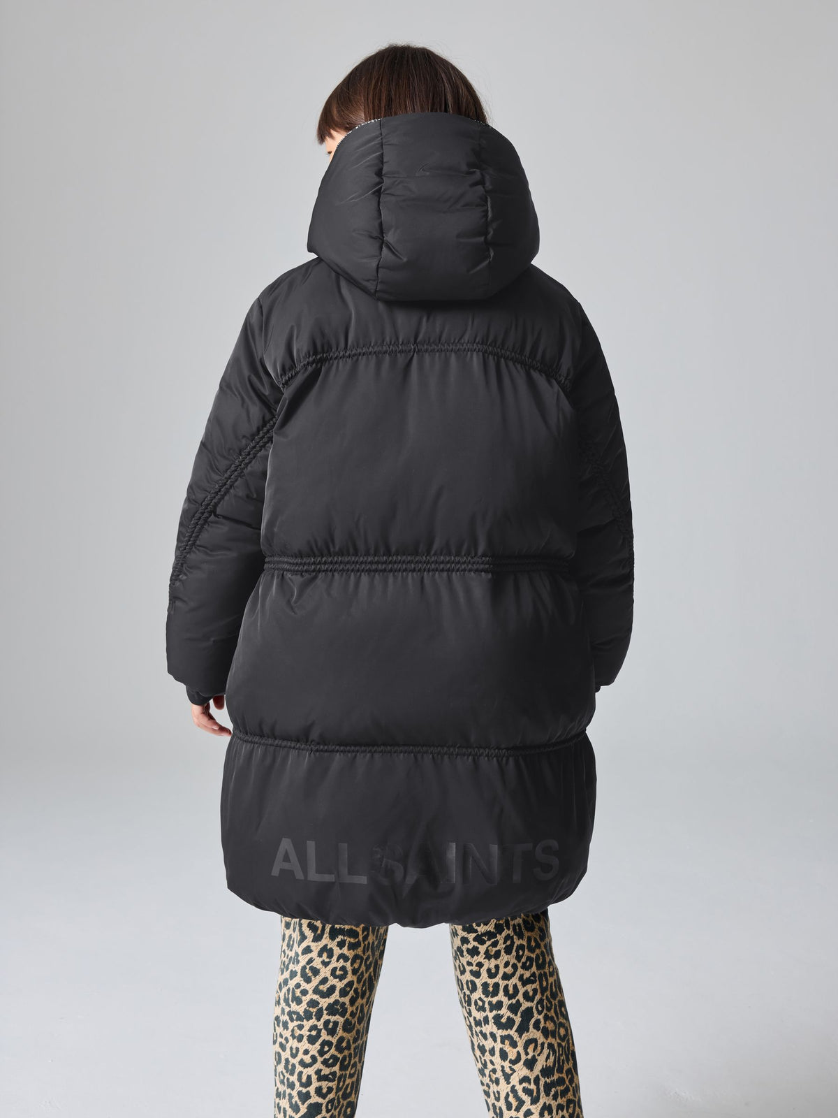 smALLSAINTS Black Ruched Longline Padded Coat - image 3