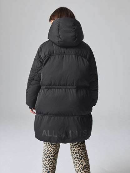 smALLSAINTS Black Ruched Longline Padded Coat - image 3