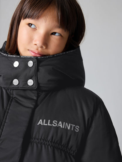 smALLSAINTS Black Ruched Longline Padded Coat - image 4
