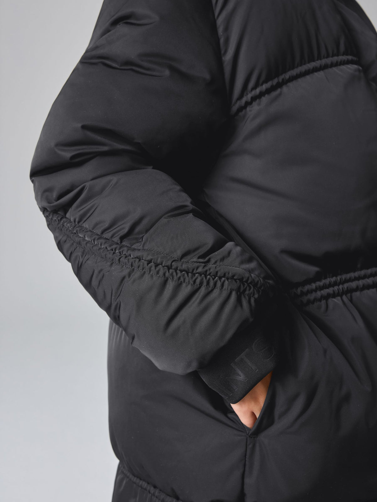 smALLSAINTS Black Ruched Longline Padded Coat - image 6