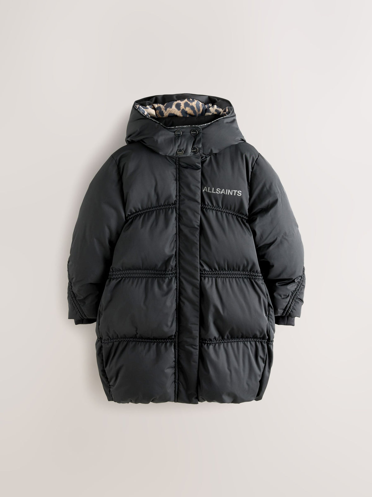 smALLSAINTS Black Ruched Longline Padded Coat - image 9