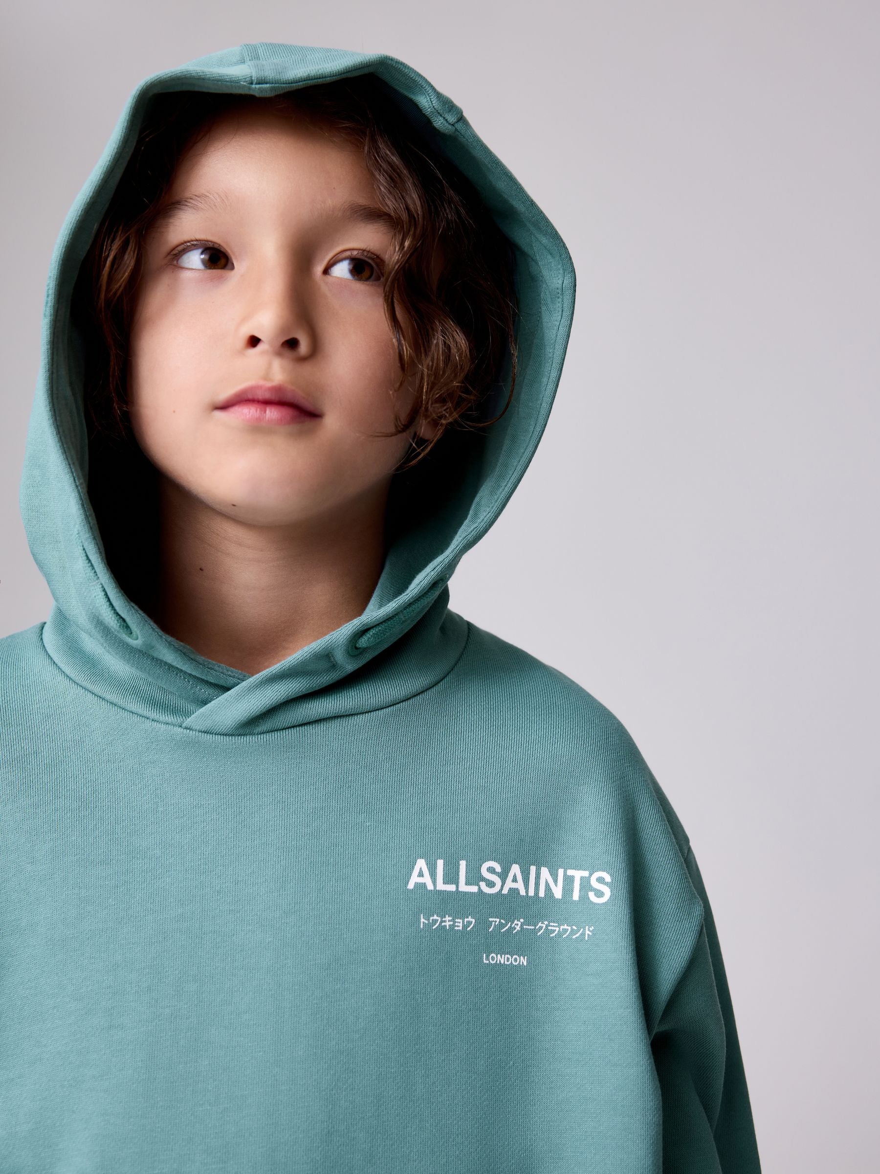 Dsiney Kidz - smALLSAINTS Teal Blue Oversized Underground Pullover Hoodie image 3
