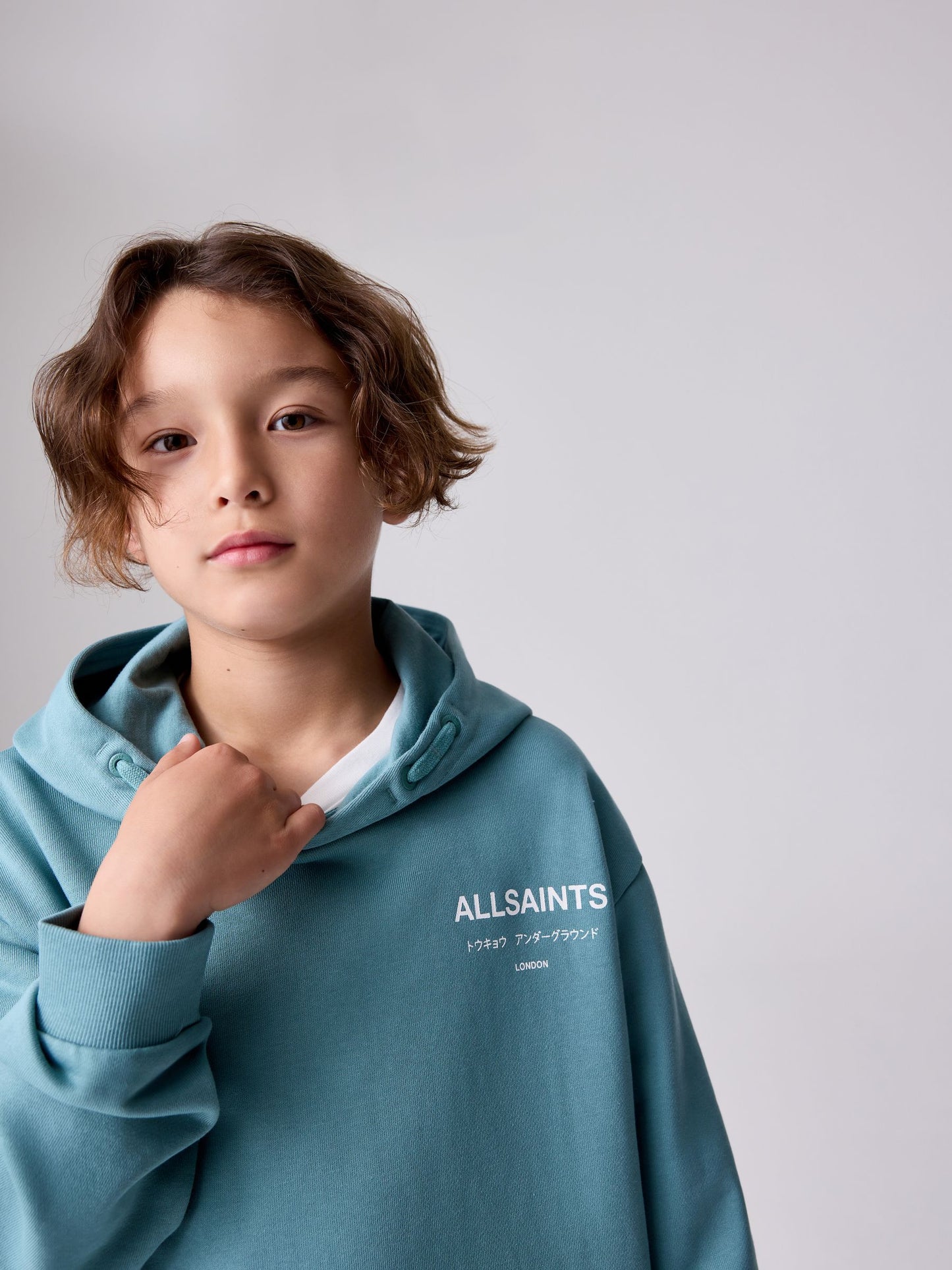 Dsiney Kidz - smALLSAINTS Teal Blue Oversized Underground Pullover Hoodie image 4