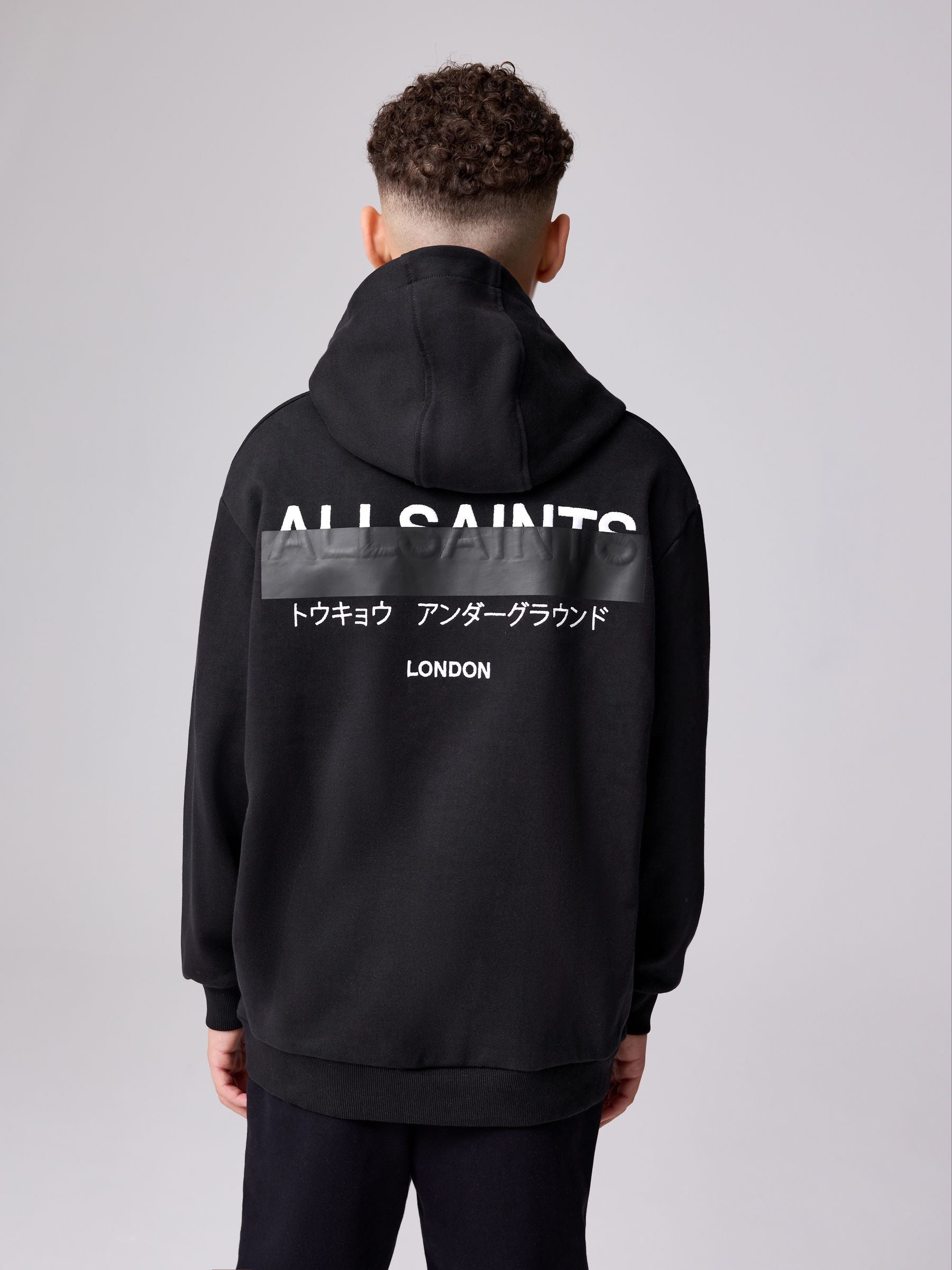Dsiney Kidz - smALLSAINTS Black Redact Oversized Underground Pullover Hoodie image 1