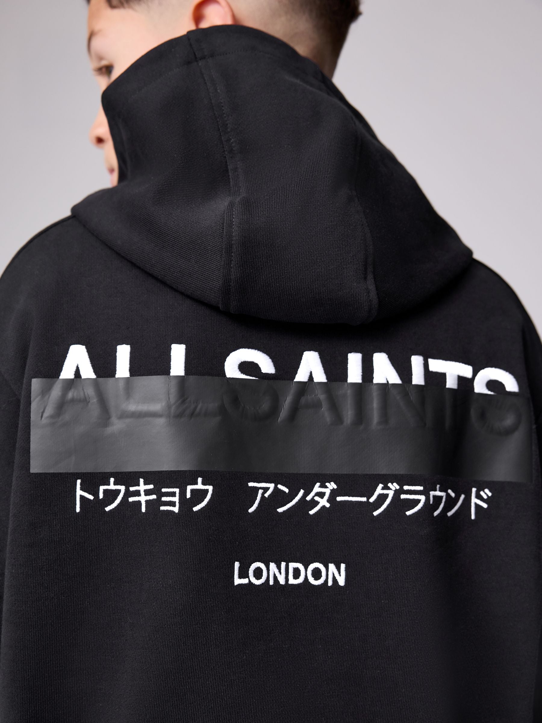 Dsiney Kidz - smALLSAINTS Black Redact Oversized Underground Pullover Hoodie image 6