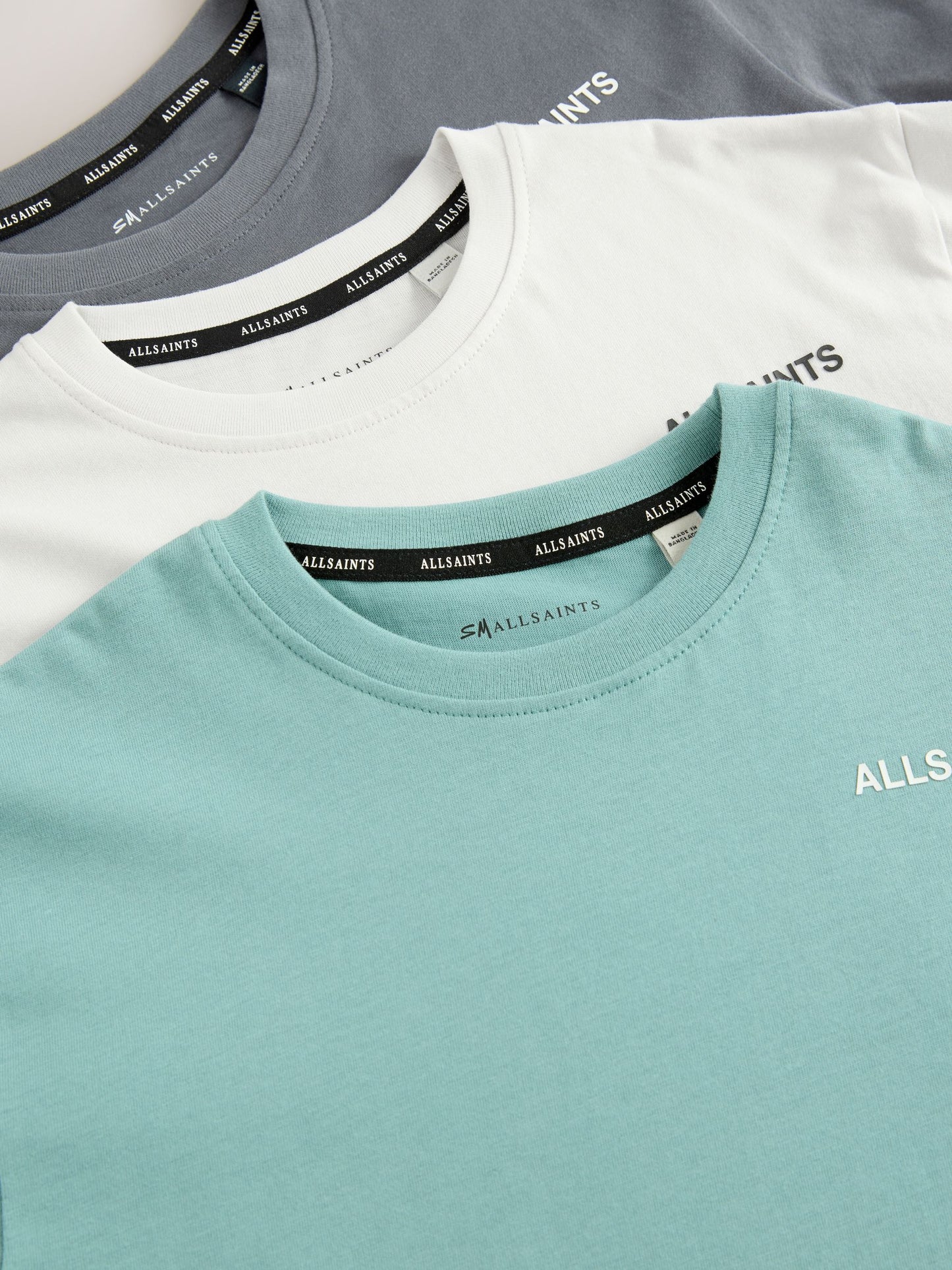 Dsiney Kidz - smALLSAINTS Teal Blue/Grey Logo Crew Relaxed T-Shirts 3 Pack image 6