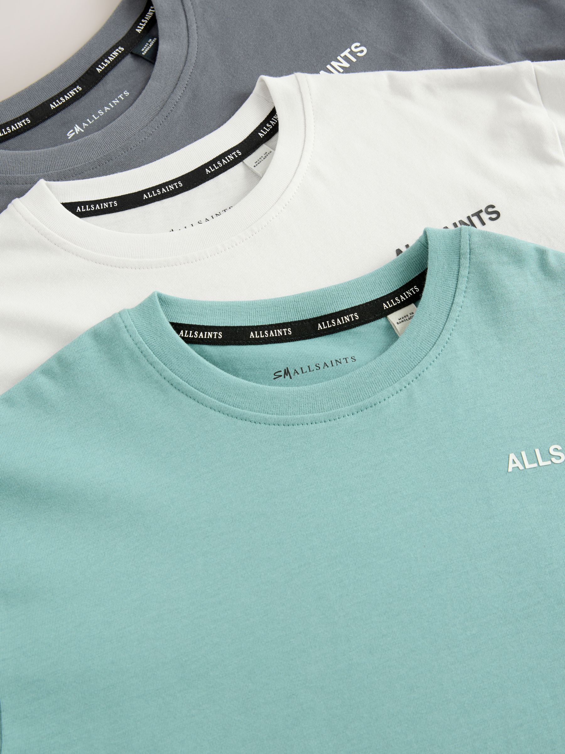 Dsiney Kidz - smALLSAINTS Teal Blue/Grey Logo Crew Relaxed T-Shirts 3 Pack image 6