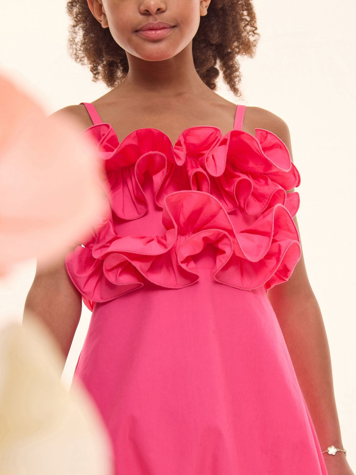 Lipsy Pink 3D Ruffle Puffball Occasion Dress (7-16yrs) - image 2