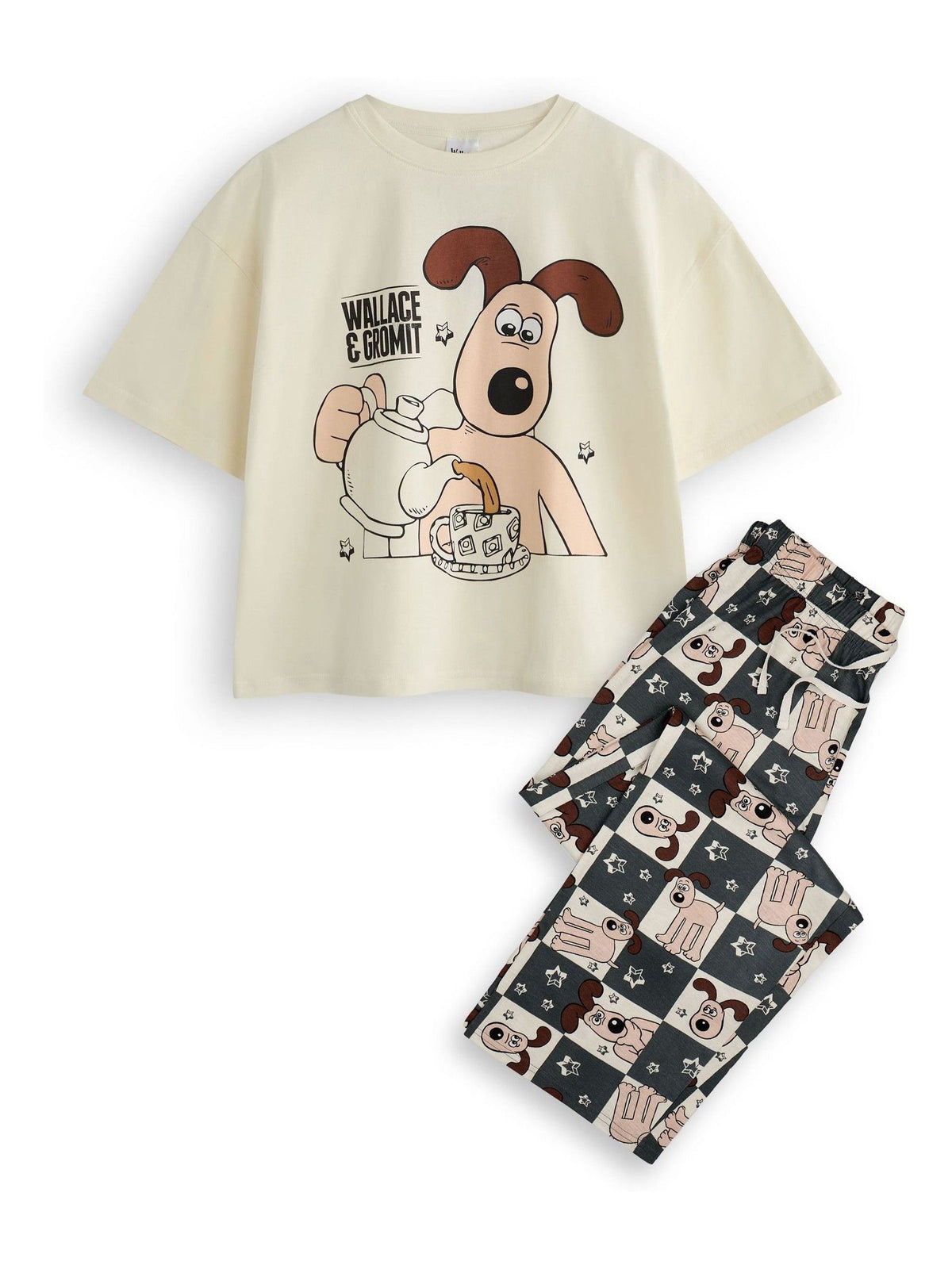 Vanilla Underground Cream Ladies Wallace and Gromit 100% Cotton Pyjamas - image 1