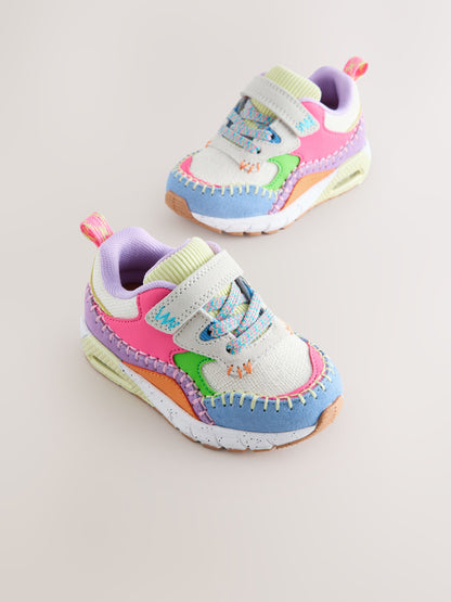 Multi Bright Elastic Lace Chunky Trainers image 1