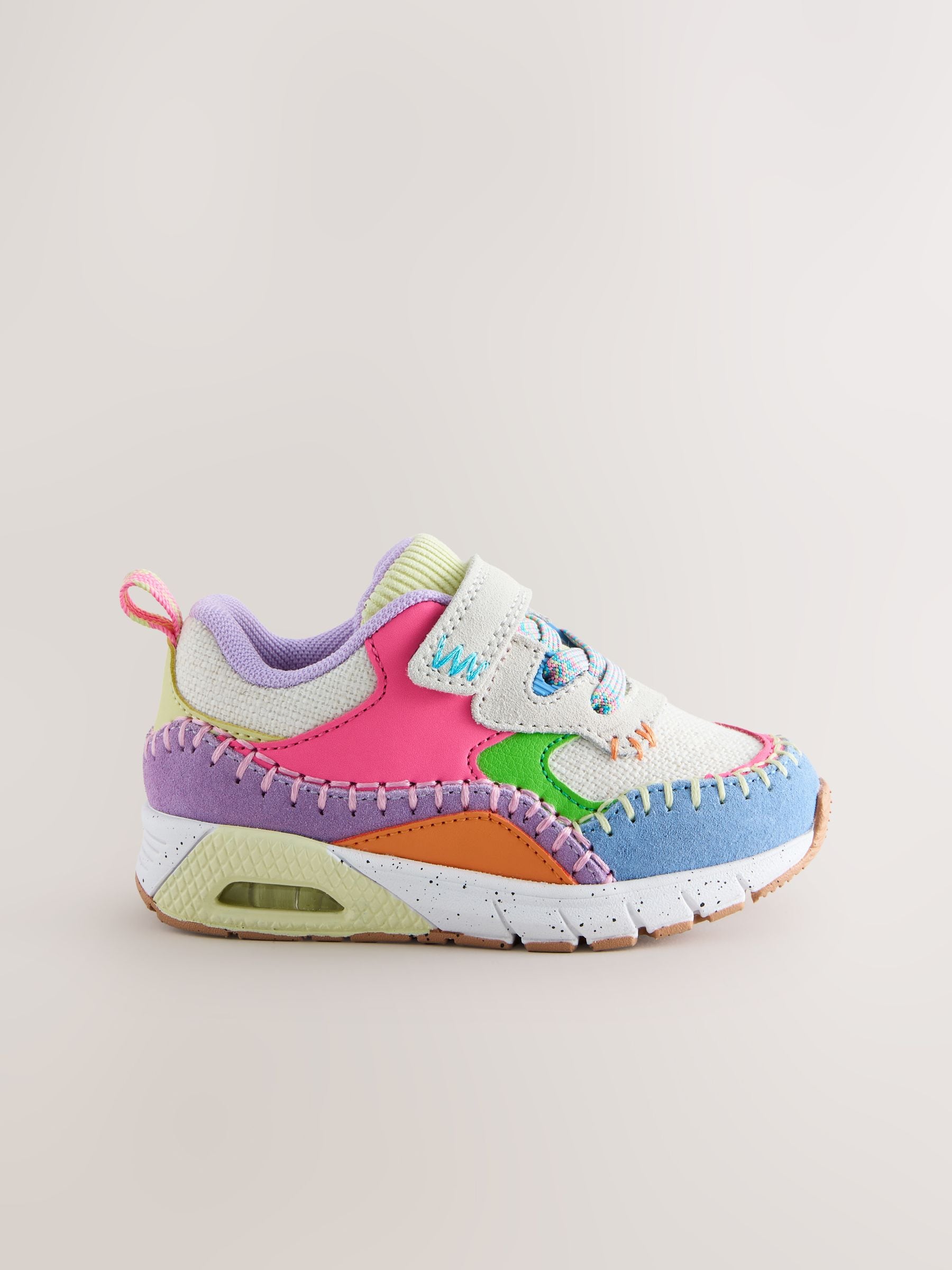 Multi Bright Elastic Lace Chunky Trainers image 3