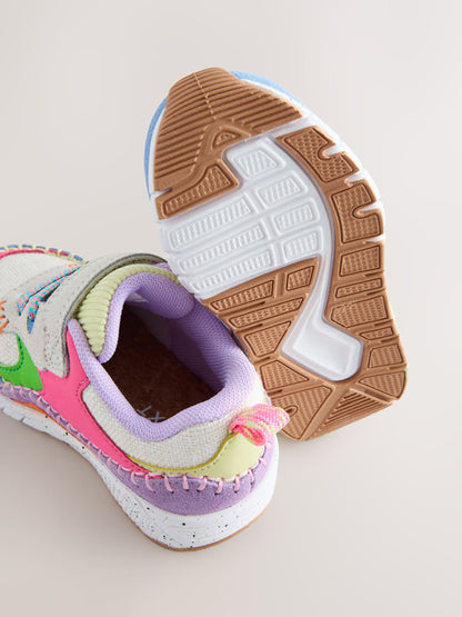 Multi Bright Elastic Lace Chunky Trainers image 6