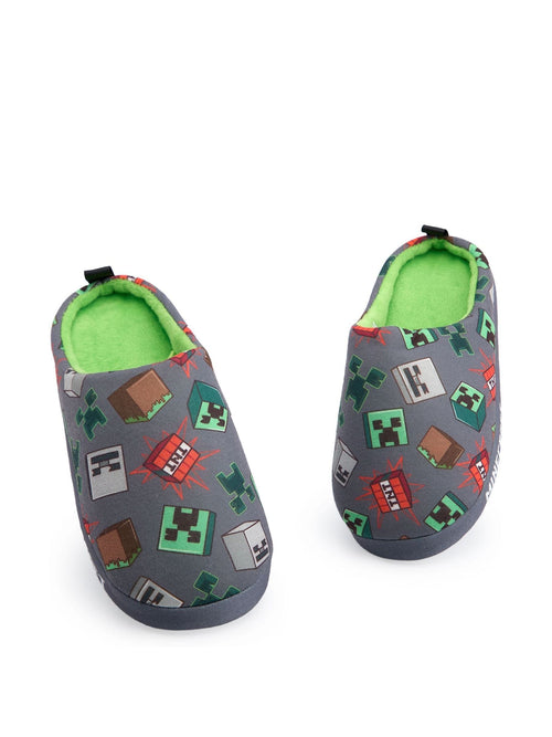 Vanilla Underground Grey Minecraft Boys Slippers image 1
