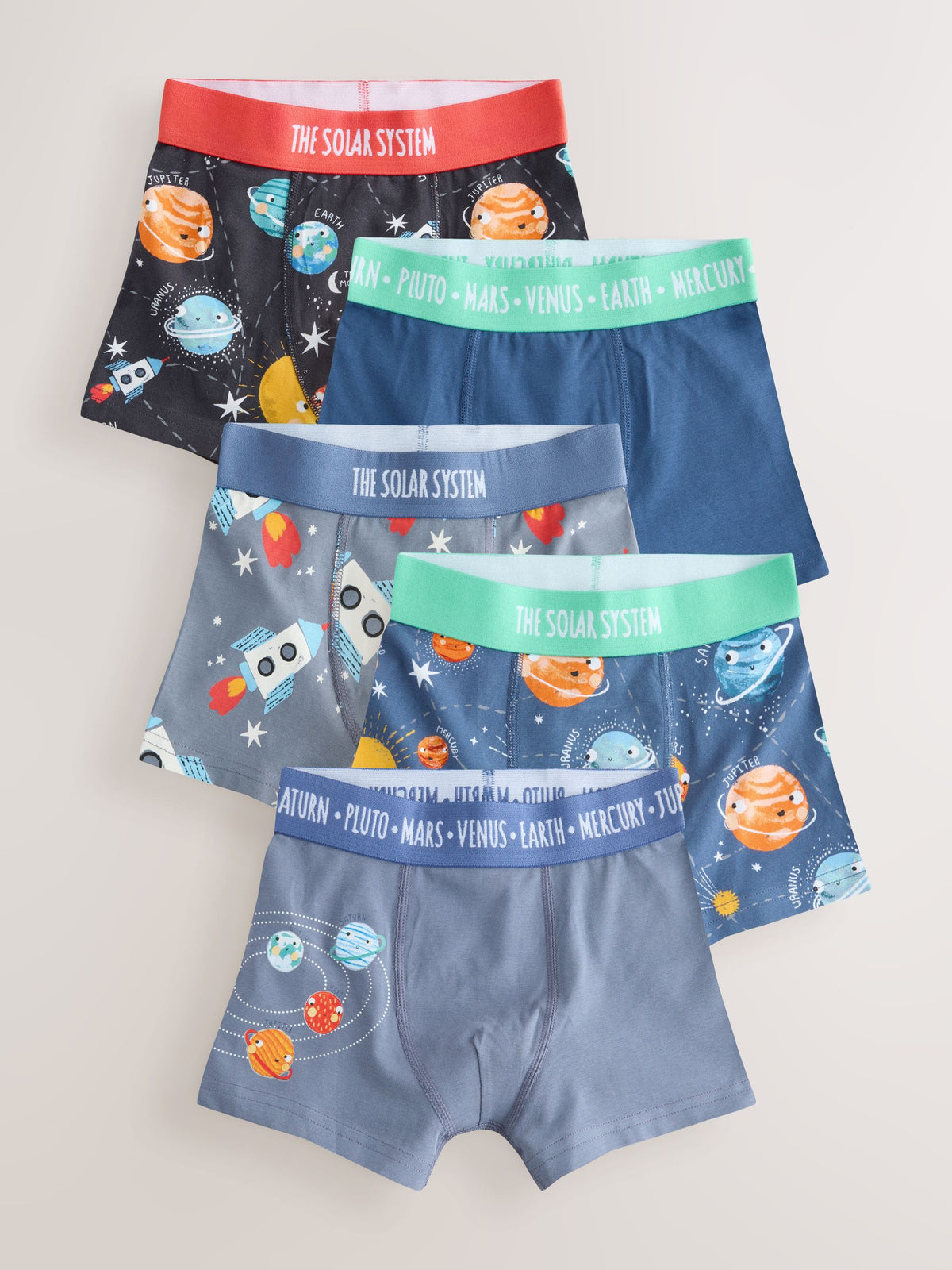 Dsiney Kidz - Blue Space Print Junior Character Trunks 5 Pack (1.5-16yrs) image 1