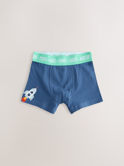 Dsiney Kidz - Blue Space Print Junior Character Trunks 5 Pack (1.5-16yrs) image 4