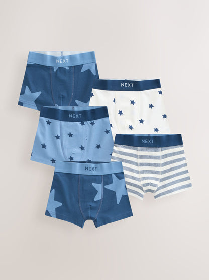 Dsiney Kidz - Blue Stars & Stripes Junior Pattern Trunks 5 Pack (1.5-16yrs) image 1