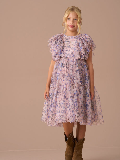 Dsiney Kidz - Angel & Rocket Pink Juliana Printed Frill Mesh Dress image 1