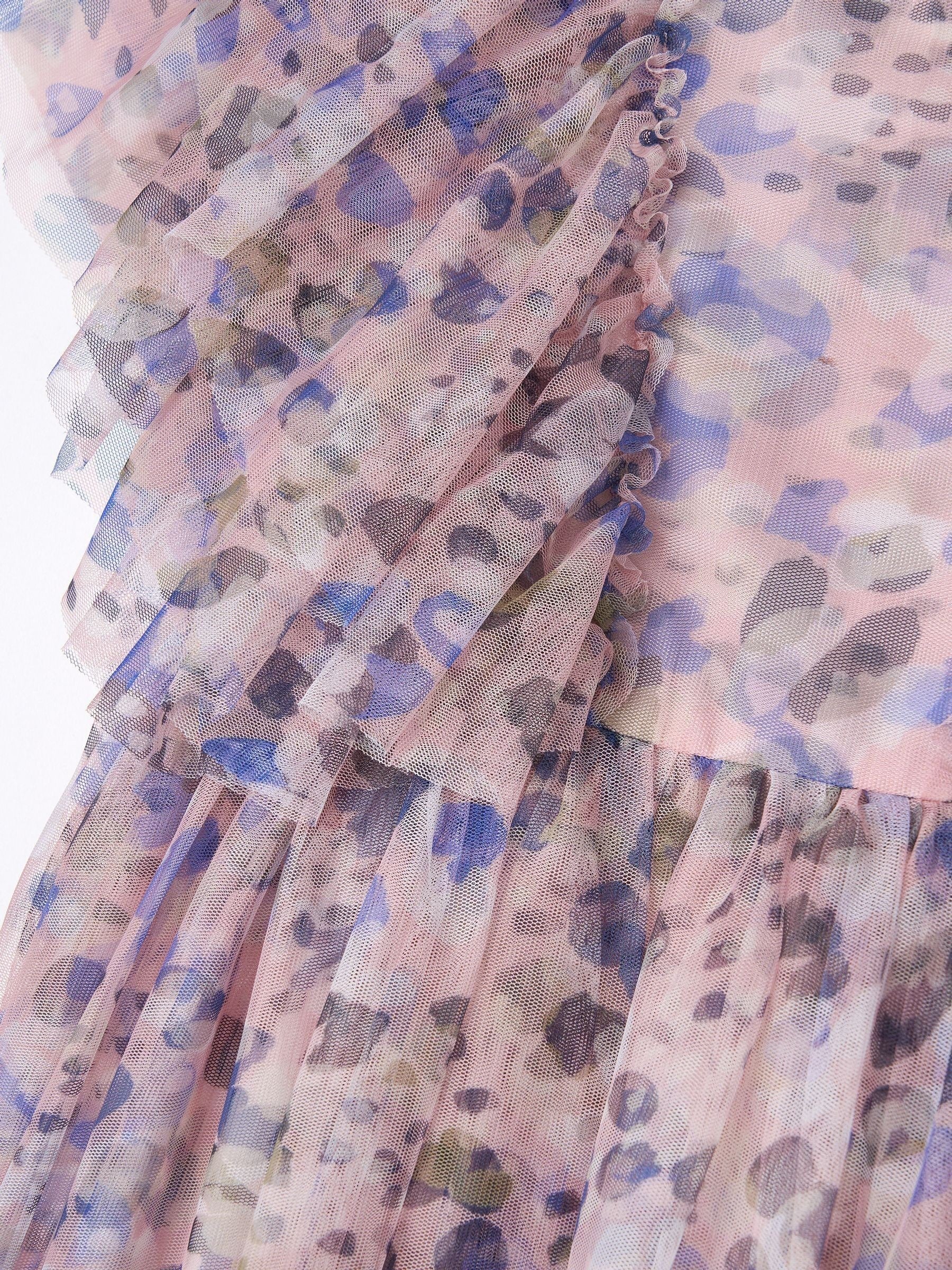 Angel & Rocket Pink Juliana Printed Frill Mesh Dress image 8