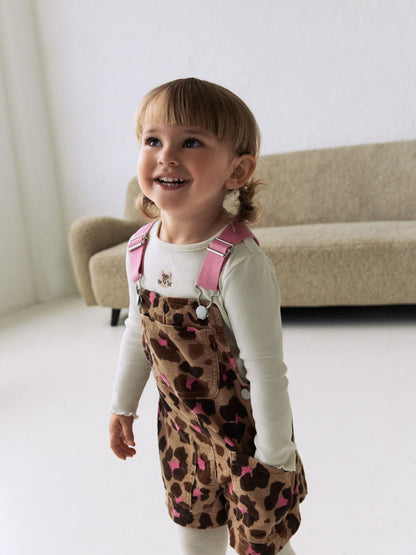 Animal Printed Dungarees with Top and Tights Set (3mths-7yrs)