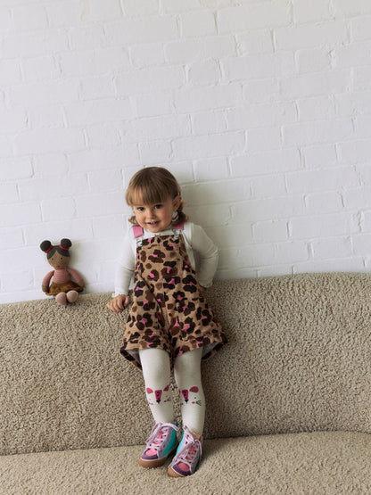Animal Printed Dungarees with Top and Tights Set (3mths-7yrs)
