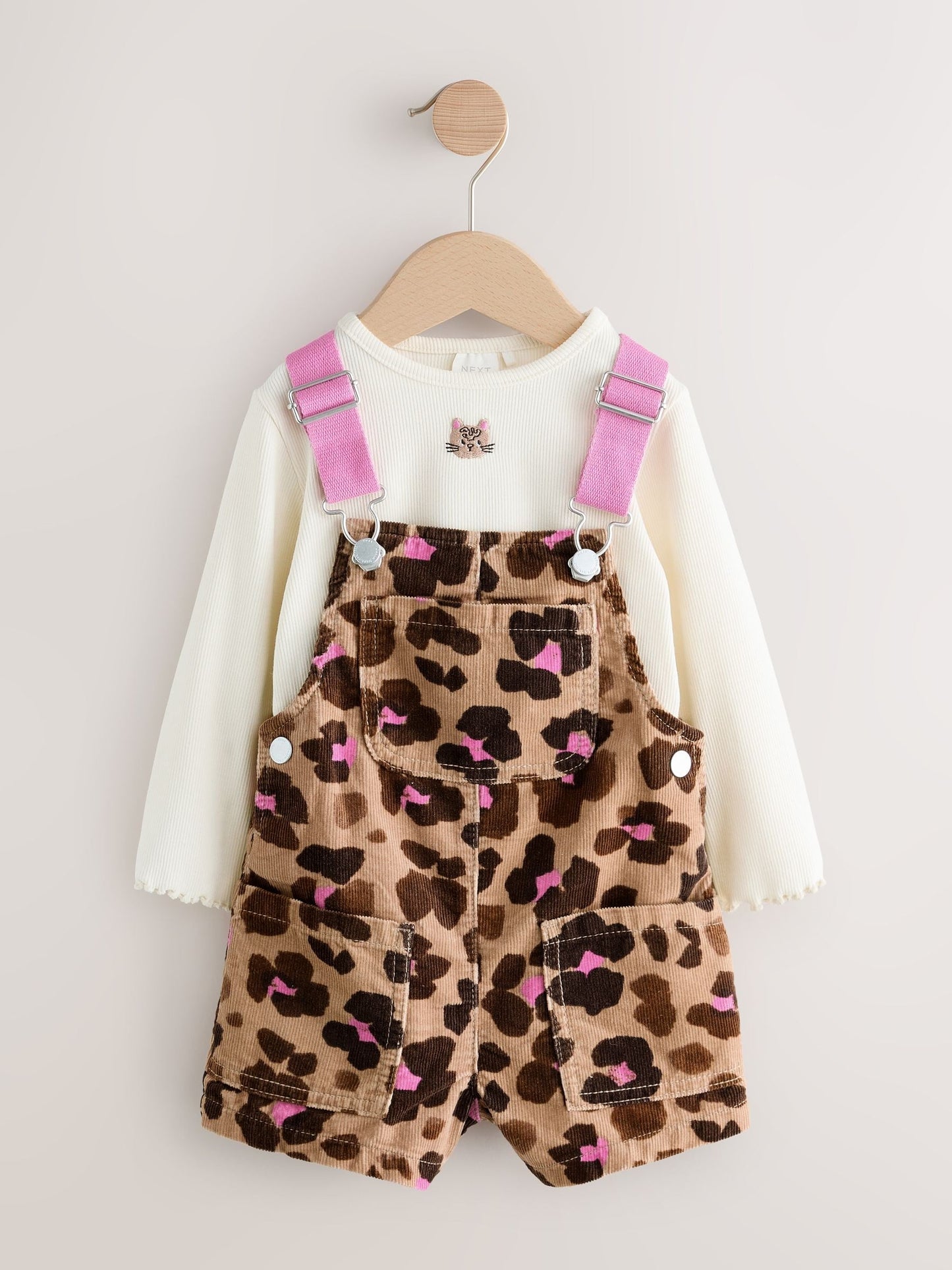 Animal Printed Dungarees with Top and Tights Set (3mths-7yrs)